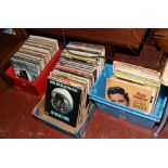 Three boxes of L.P records to include rock, pop and easy listening Rolling Stones, Buddy Holly,