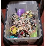 A large quantity of costume jewellery including beads, bangles, necklaces etc.