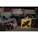 Three boxes of L.P records to include Rod Stewart, Phil Collins, Queen etc.