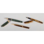 A vintage Minka Iridum point fountain pen along with a Waterman 513 fountain pen with 14ct gold