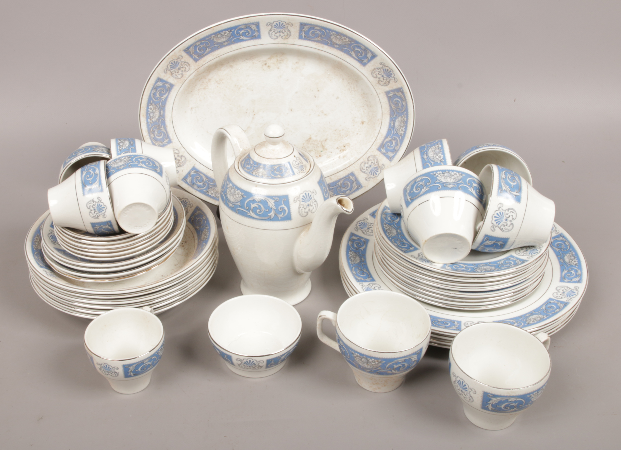 A Woods & Sons Lucerine designed part dinner and coffee service, Burslem England, 40 pieces.