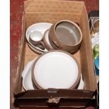 A box of Denby pottery to include jugs, plates, pots etc.