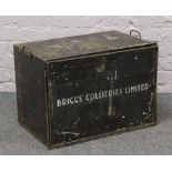 A vintage tin strong box stencilled Briggs Collieries Limited.