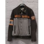 An official gentleman's Harley Davidson two tone jacket, size L with embroidered decoration.