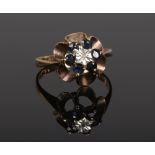 A 9ct gold sapphire and diamond cluster ring, size M1/2.