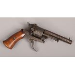 A 19th century rim fire target revolver pistol, stamped ELG Obselite calibre.Condition report