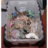 A large quantity of costume jewellery including beads, bangles, necklaces etc.