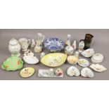 A group lot of ceramics to include Royal Winton, Royal Doulton cat figure group, Minton, Art