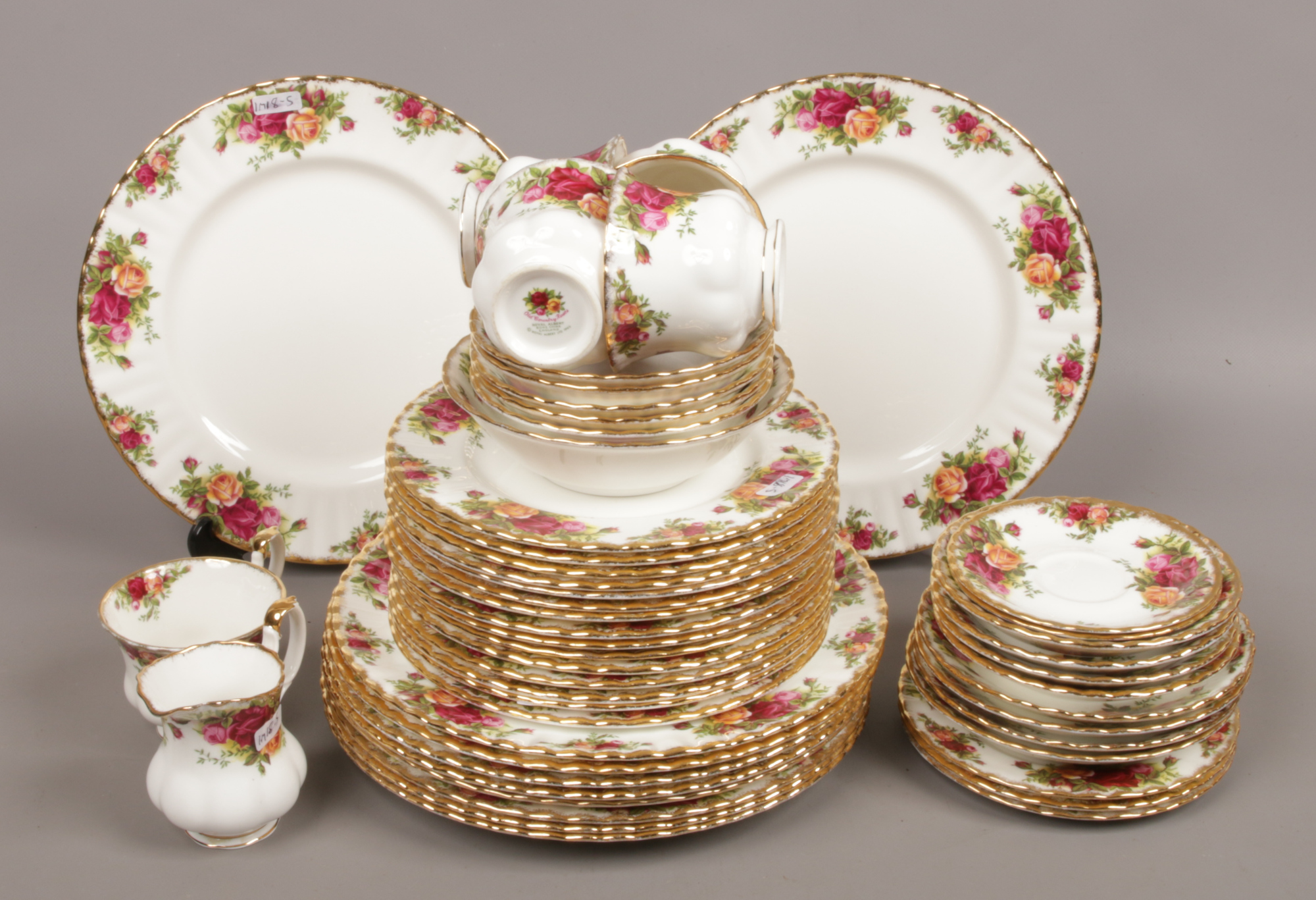 A collection of Royal Albert bone china tea / dinnerwares in the Old Country Roses design,