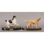 Two bisque ceramic figures of dogs, one by Royal Doulton, the other by Beswick.Condition report