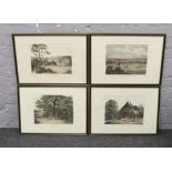 A set of four antique hunting prints after Wolstenholme and engraved by T. Sutherland.