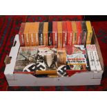 A box of 30 Hitlers Third Reich video collection VHS tapes mainly sealed.