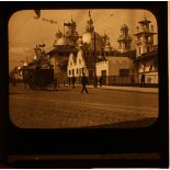 Photography interest - eight magic lantern slides, each in a titled envelope including 1901