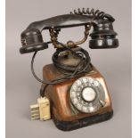 A 1930s KTAS copper desk telephone with Bakelite receiver.