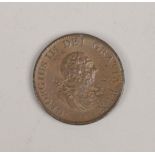A 1799 George III half penny coin.