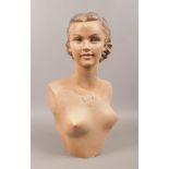 An Art Deco plaster advertising bust Lube Paris.Condition report intended as a guide only.Re-