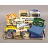 A tray of boxed Diecast model vehicles to include limited edition Lledo, Matchbox, Van guards etc.