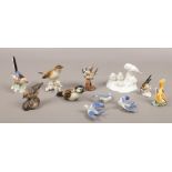 A collection of ceramic bird figures to include Goebel, Poole etc.