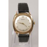 A gentleman's 9ct gold cased Helvetia manual wristwatch with satin dial.Condition report intended as