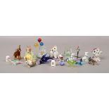 A small collection of glass animals, Beswick Beatrix Potter, shell animals etc.