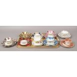 Nine cabinet trios to include Royal Albert Florentine and Tuscan china etc.