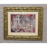 After Giovanni Paolo Panini large gilt framed print, modern Rome.