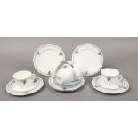 An Art Deco Shelley six place porcelain teaset, including six trios, pattern No. S.2095.