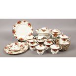 Thirty pieces of Royal Albert Old Country Roses design teawares, along with a similar set of place