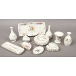 A collection of bone china to include Wedgwood, Minton, Coalport and Royal Crown Derby.