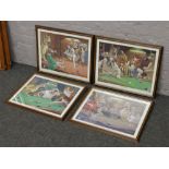 A framed set of four Arthur Sarnoff amusing dog prints.