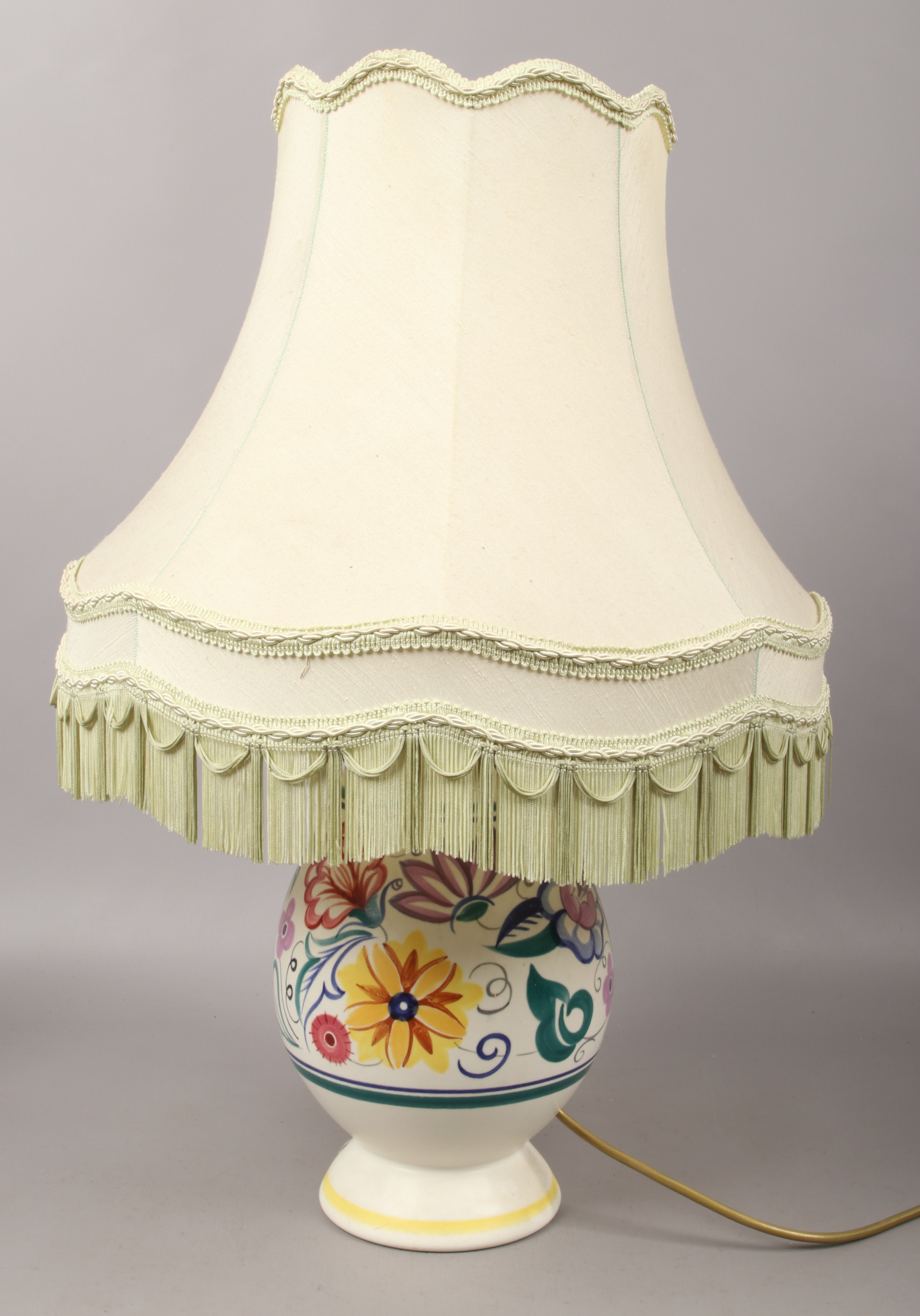 A large Poole pottery table lamp, lamp base height 33cm.