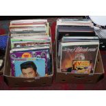 Two boxes of L.P records mostly rock and roll, pop and easy listening including Elvis, Neil