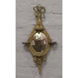 A 19th century ormolu girandole mirror, 76cm.