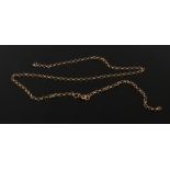 A 9ct gold rolo chain necklace, 6.6 grams (AF).