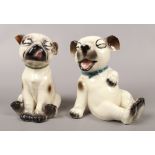 Two 1930s pottery Bonzo dogs.