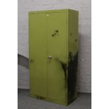 A industrial painted steel tool cabinet / locker, 92cm x 183cm x 46cm.