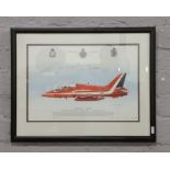 A Royal Air Force 75th Anniversary Ltd edition framed print, signed by the 1993 team.