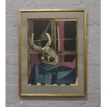 After Pablo Picassso, gilt framed print, still life with skull of ox.