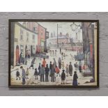 A framed L. S. Lowry print, titled a Procession, 44.5cm x 60.5cm.