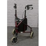 A folding mobility walker.