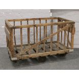 An early 20th century wooden industrial factory cart, originally used in a Northampton leather