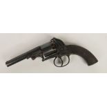 A five shot service revolver of Bentley type. With octagonal barrel and knurled scales c.1880.