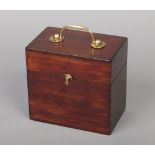 A 19th century Austrian mahogany cased domestic medicine chest with brass handle. Fitted and with
