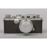 A Leica D.R.P. Ernst Leitz Wetzlar camera no. 343952. With Leitz Sunimar f=5cm 1:2 lens. Condition