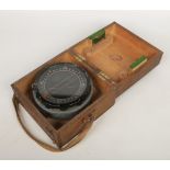 A World War II RAF P4A aircraft compass in original wooden case. Inspection stamp dated 2-May