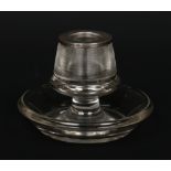 A silver rimmed glass match strike. Assayed London 1912, 10cm diameter.Condition report intended