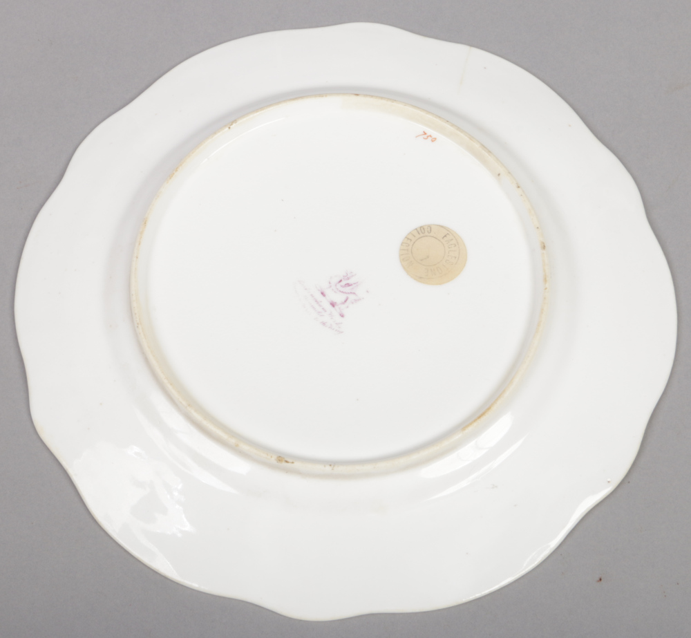 A Rockingham part dessert service with C-scroll moulding and having gilt and grey borders. Each - Image 8 of 19