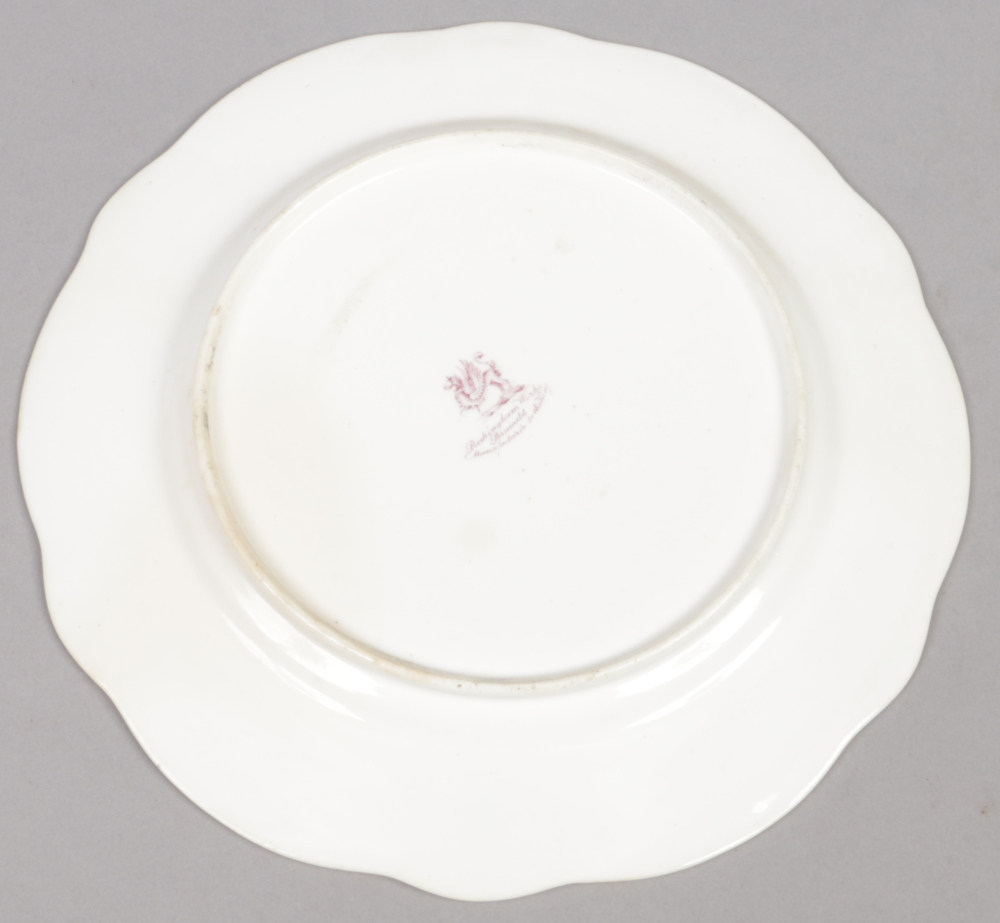 A Rockingham part dessert service with C-scroll moulding and having gilt and grey borders. Each - Image 4 of 19