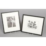 The Beatles, fan club autographs on group photographic print, framed with rear aperture for The