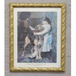 A large gilt framed Pears soap print, Naughty Boy! or Compulsory Education by Briton Riviere RA.